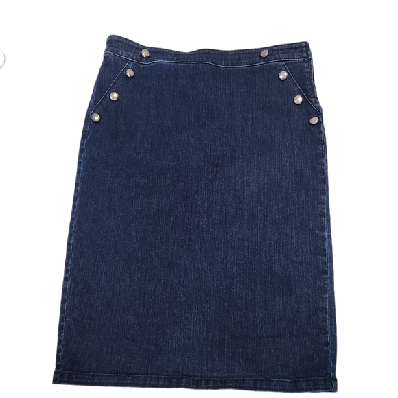 New York Co. Denim stretchy pin up  skirt size  8 blue - Picture 1 of 11